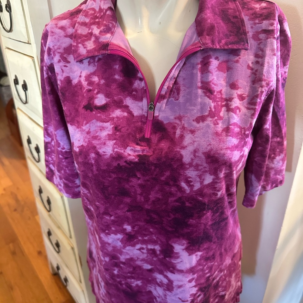 Land’s End Tie-Dye Zip Polo Shirt